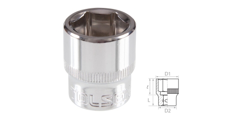 Головка торцевая стандартная шестигранная 3/8" 19 мм TOLSEN TT16319