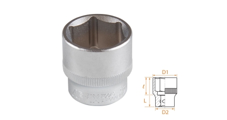 Головка торцевая стандартная шестигранная 3/8