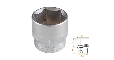 Головка торцевая стандартная шестигранная 3/8