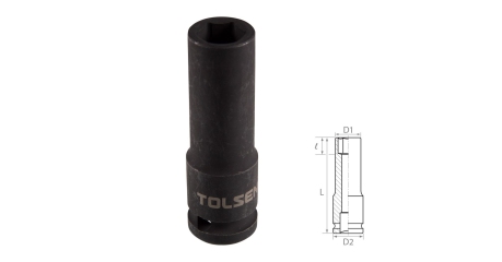 Головка торцевая ударная глубокая шестигранная 1/2" 15 мм TOLSEN TT18265