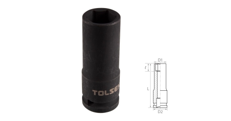 Головка торцевая ударная глубокая шестигранная 1/2" 16 мм TOLSEN TT18266
