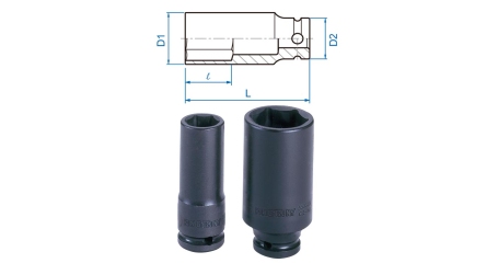 Головка торцевая ударная глубокая шестигранная KING TONY, 3/8