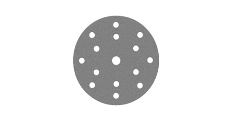 Шлифовальный диск на пленочной основе, оксид алюминия, Р320, 150 мм Sandwox 235 Grey Line, липучка 15 отверстий