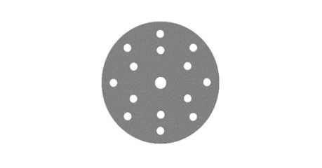 Шлифовальный диск на пленочной основе, оксид алюминия, Р400, 150 мм Sandwox 235 Grey Line, липучка 15 отверстий