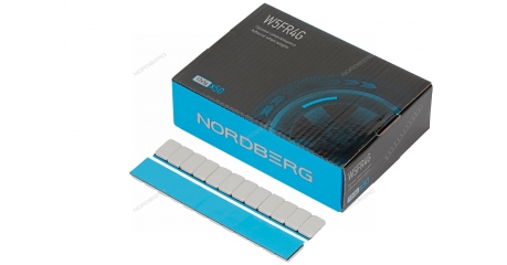 Грузики самоклеящиеся (12х5 г, L=14 см) Fe закругленные серые 50 лент NORDBERG W5FR4G