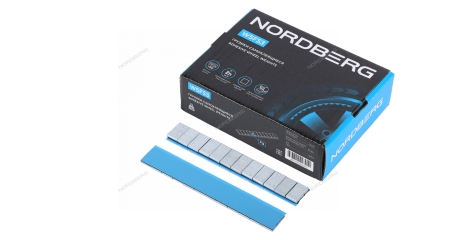 Грузики самоклеящиеся квадратные NORDBERG W5FS3 (12х5 г, Fe, L=14 см, 50 лент)