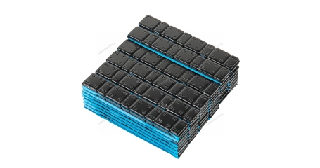 Грузики самоклеящиеся закругленные NORDBERG W510FR3B (4х5+4х10 г, Fe, L=14 см, черные, 50 лент)