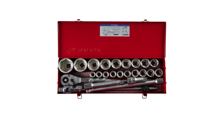 Набор торцевых головок с принадлежностями 3/4, шестигранные, 19-55 мм, 25 предмета KING TONY 6325MR01