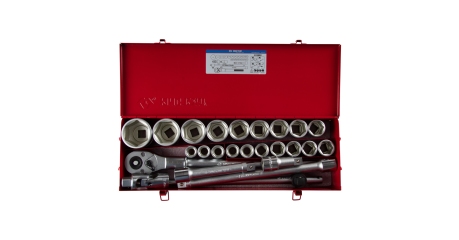 Набор торцевых головок с принадлежностями 3/4, шестигранные, 19-55 мм, 25 предмета KING TONY 6325MR01"