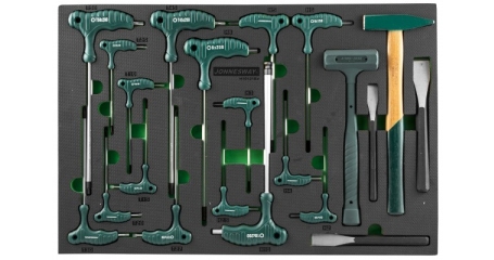H10121SV Набор ключей торцевых шестигранных и TORX®, молотков и зубил в EVA ложементе 560х400 мм, 21 предмет