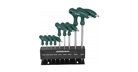 Набор ключей торцевых H10MT09S TORX® с рукояткой с центрированным штифтом Т10-Т50, 9 предметов
