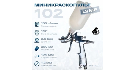 Миникраскопульт 102 Русский Мастер РМ-14993, д=1,2 ХРОМ, верхний бачок - 250 мл