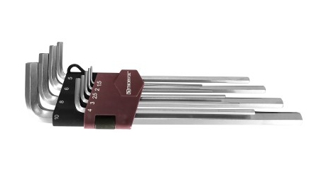 Набор ключей торцевых HKL9S шестигранных удлиненных, H1.5-H10, 9 предметов