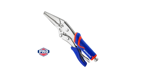 Клещи фиксирующие с длинными носами 230мм проф WP231076 WORKPRO