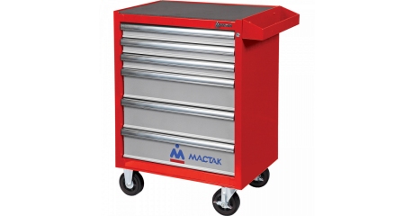 Инструментальная тележка МАСТАК 521-06581MR серии ОПТИМА, 6 полок, красная