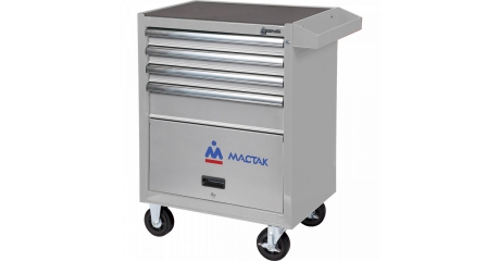 Инструментальная тележка МАСТАК 522-04581MG серии ОПТИМА, 4 полки и отсек, серая