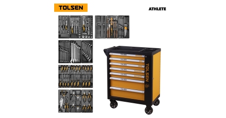 Инструментальная тележка TOLSEN TT85412 с набором инструментов "ATHLETE" (189 предметов)