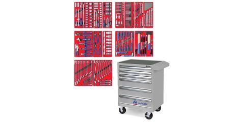 Инструментальная тележка с набором инструментов МАСТАК "ЛИДЕР" 52-06270G, 270 предметов