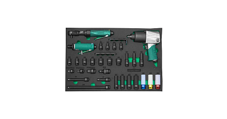 Набор пневматического инструмента Jonnesway JA-C231SV 1/2"DR и аксессуаров к ударному инструменту в EVA ложементе 560х400 мм, 31 предмет