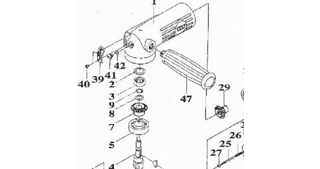 Ремкомплект для шлифмашины пневматической (УШМ) QB-135, комплект конических шестерней (включая 7,29) MIGHTY SEVEN QB-135T01