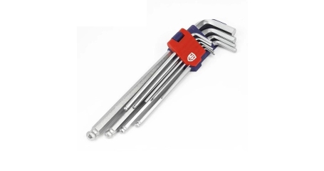 Ключи 6-гранные длинные с шаром 9шт в держателе WP222007 WORKPRO