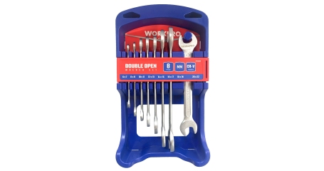 Ключи рожковые двусторонние набор 8шт (6-22мм) WP202506 WORKPRO