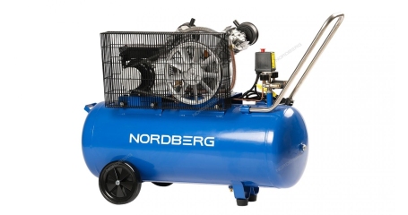 Компрессор 2-х поршневой, ременной, чугунная головка, 220В, ресив. 100л, 320л/мин NORDBERG NCE100/360