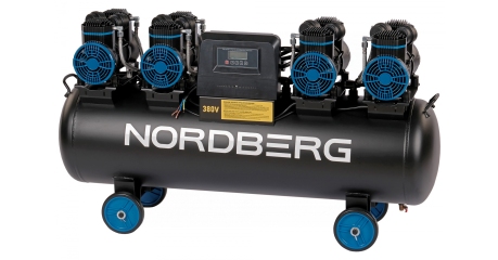 Компрессор безмасляный 380В ресивер 120 л 1000 л/мин NORDBERG NCEO120/1000