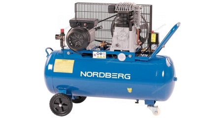 Компрессор поршневой с ременной передачей 220 В ресивер 100 л 446 л/мин NORDBERG NCE100/480