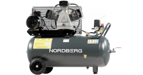 Компрессор поршневой с ременной передачей 380В, ресив. 100л, 580л/мин NCP100/580