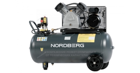 Компрессор поршневой с ременной передачей NORDBERG NCP100/360A (220В, ресив. 100л, 360л/мин)