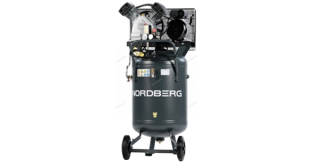 Компрессор вертикальный поршневой с ременной передачей NORDBERG NCPV100/420A (220В, ресив. 100л, 420л/мин)