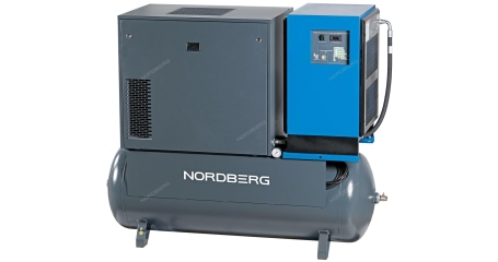 Компрессор винтовой, 11кВт, 10Бар, 1400л/мин, ресивер 500л, осушитель NORDBERG NCS500/1400-10D