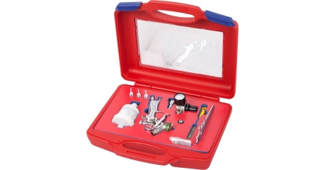 Краскопульт низкого давления сопло 0,8 мм мини верхний бачок кейс МАСТАК 675-008C