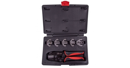 Кримпер храповичный для обжима изолированных наконечников, 7 предметов, кейс МАСТАК 106-40007C
