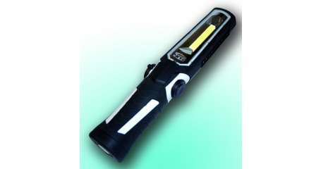 Лампа инспекционная аккумуляторная светодиодная с магнитным основанием и встроенным шарниром.