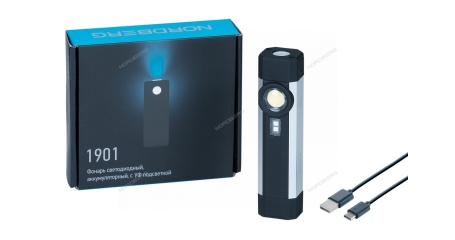 Лампа светодиодная с УФ подсветкой, аккумуляторная NORDBERG 1901 (1+1, 3.6В)