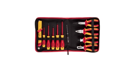 Набор инструментов диэлектрических, 11 предметов, в футляре на молнии TOLSEN TTV83411