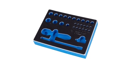 Ложемент KING TONY 85252832B для набора торцевых головок 1/4" с принадлежностями 2528MRV, EVA