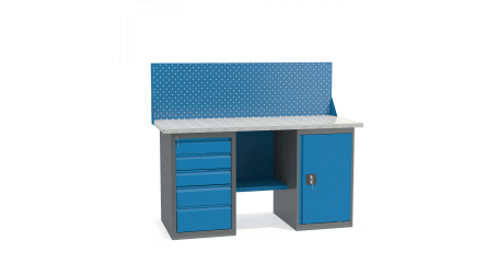 Металлический верстак с драйвером и тумбой ВДТ-1.6