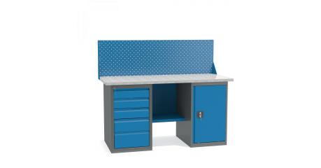 Металлический верстак с драйвером и тумбой ВДТ-1.6