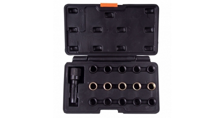 Метчик для восстановления свечной резьбы AFFIX AF10312116C, набор ремонтных вставок, кейс, 16 предметов