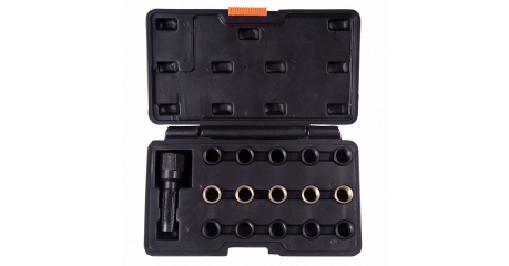 Метчик для восстановления свечной резьбы AFFIX AF10312116C, набор ремонтных вставок, кейс, 16 предметов