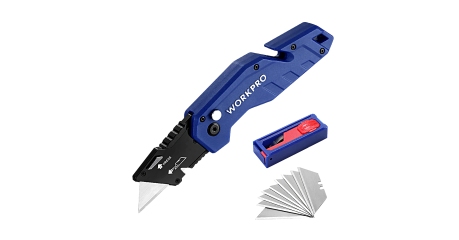 Нож универсальный складной со сменным лезвием WP211008 WORKPRO