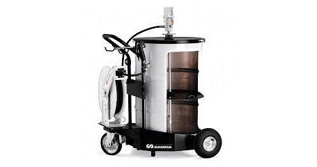 Мобильный пневматический солидолонагнетатель с насосом PM35 для бочек 185 кг