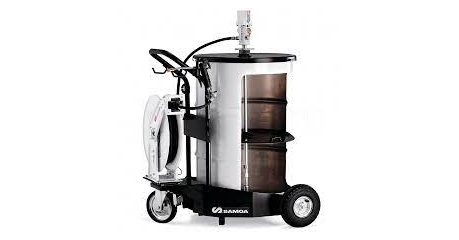 Мобильный пневматический солидолонагнетатель с насосом PM35 для бочек 185 кг