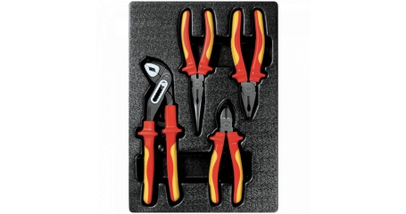 Набор диэлектрических пассатижей и бокорезов KING TONY 9-40604GP, ложемент, 4 предмета