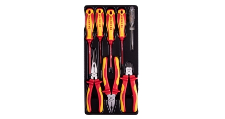 Набор диэлектрического инструмента KING TONY 9-40618GP, ложемент, 8 предметов