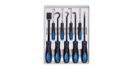 Набор для демонтажа сальников, колец и остатков герметика, кейс, 9 предметов МАСТАК 109-60009C