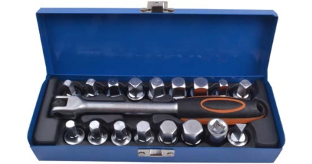 Набор для откручивания сливных пробок картеров, 18 предметов